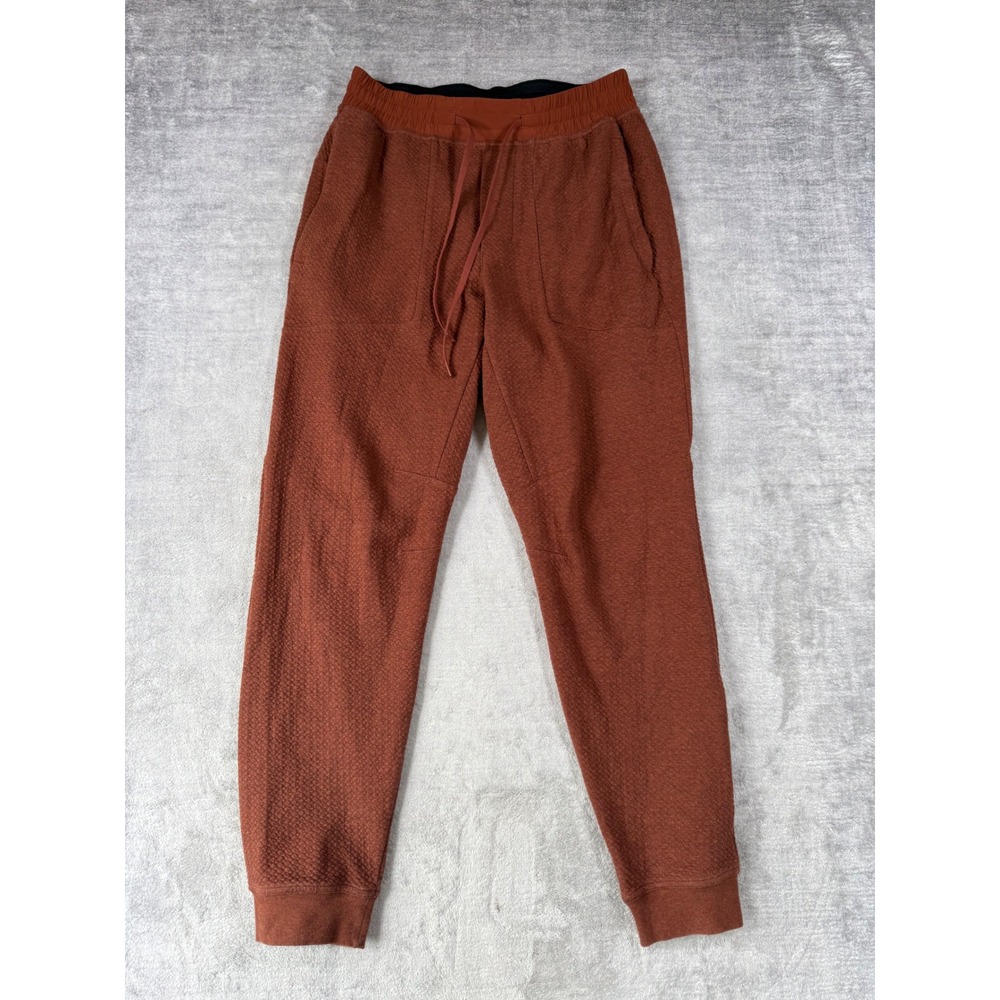 Lululemon At Ease Jogger Men Medium Rust Orange Textured Tapered Sweatpants